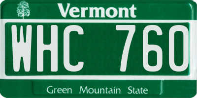 VT license plate WHC760