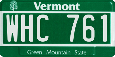 VT license plate WHC761