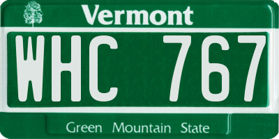 VT license plate WHC767