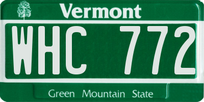 VT license plate WHC772