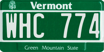 VT license plate WHC774