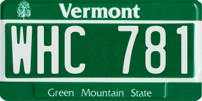 VT license plate WHC781