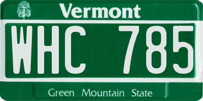 VT license plate WHC785