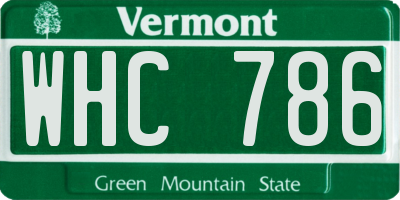 VT license plate WHC786