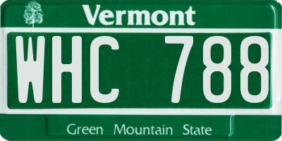 VT license plate WHC788