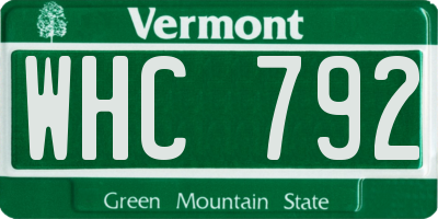 VT license plate WHC792