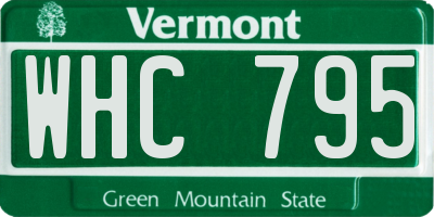 VT license plate WHC795