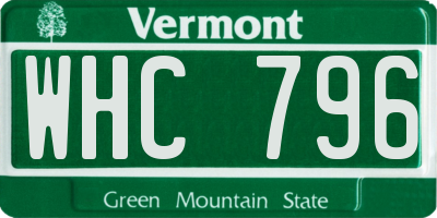 VT license plate WHC796