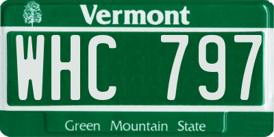 VT license plate WHC797