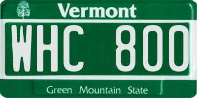 VT license plate WHC800