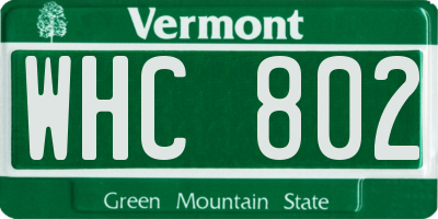 VT license plate WHC802