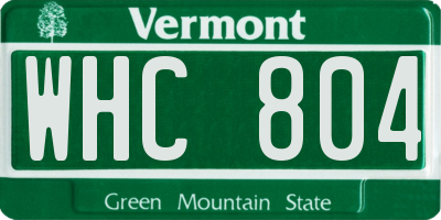 VT license plate WHC804