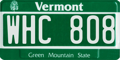 VT license plate WHC808