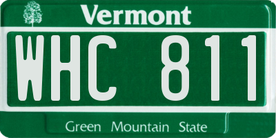 VT license plate WHC811
