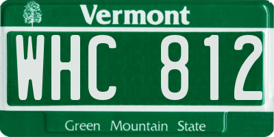 VT license plate WHC812