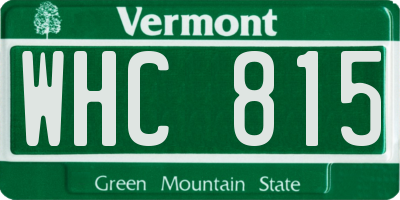 VT license plate WHC815