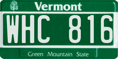 VT license plate WHC816