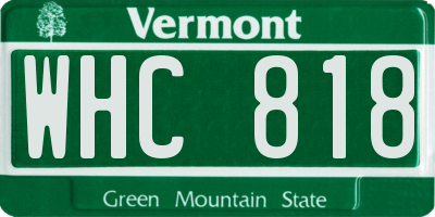VT license plate WHC818