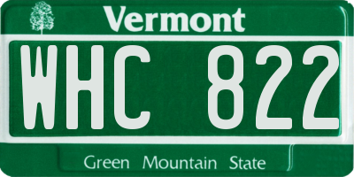 VT license plate WHC822