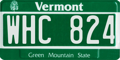 VT license plate WHC824