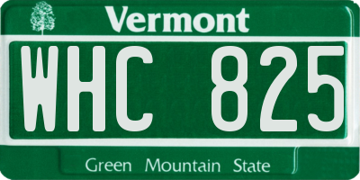 VT license plate WHC825