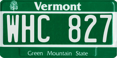 VT license plate WHC827