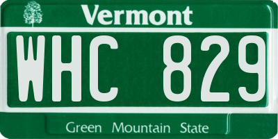 VT license plate WHC829