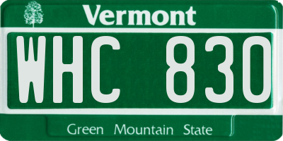 VT license plate WHC830