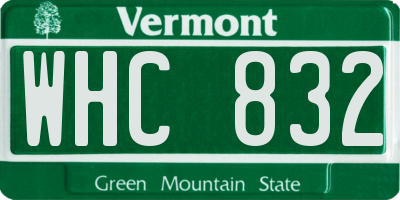 VT license plate WHC832