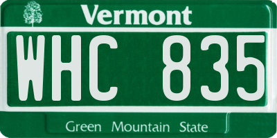 VT license plate WHC835