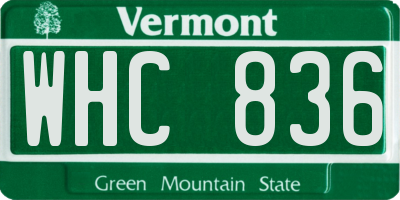 VT license plate WHC836