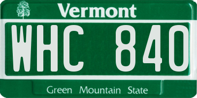 VT license plate WHC840