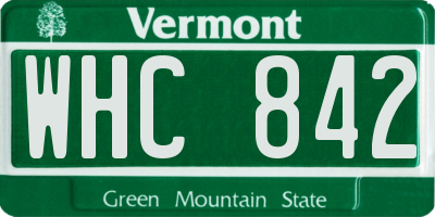 VT license plate WHC842