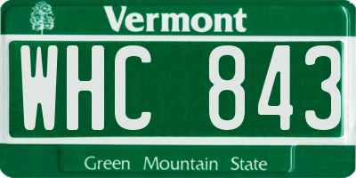 VT license plate WHC843