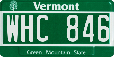 VT license plate WHC846