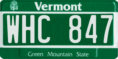 VT license plate WHC847