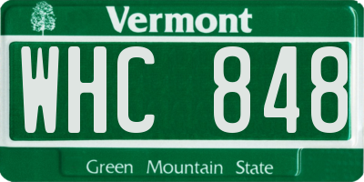 VT license plate WHC848