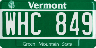 VT license plate WHC849
