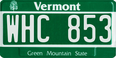 VT license plate WHC853