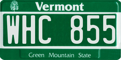 VT license plate WHC855