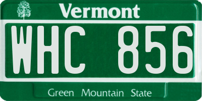 VT license plate WHC856