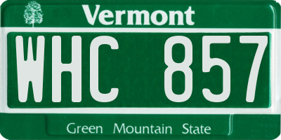 VT license plate WHC857