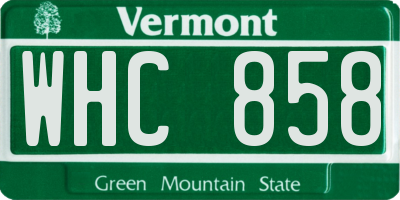 VT license plate WHC858