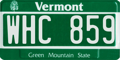 VT license plate WHC859