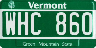 VT license plate WHC860