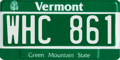 VT license plate WHC861
