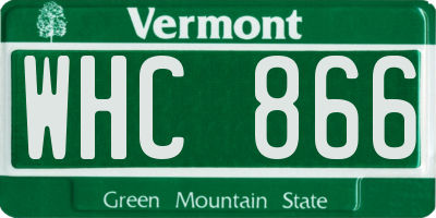 VT license plate WHC866