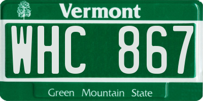 VT license plate WHC867