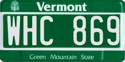 VT license plate WHC869