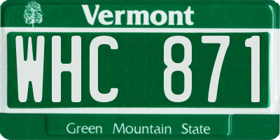 VT license plate WHC871